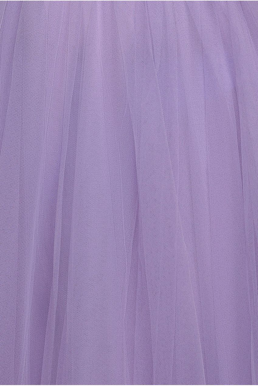 Goddiva Embroidered Mesh Maxi Dress - Lilac