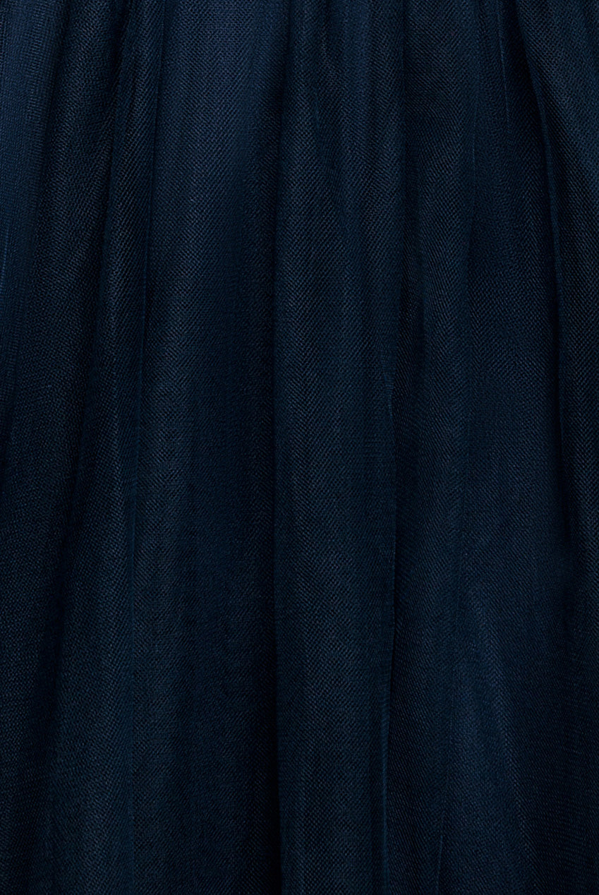 Goddiva Embroidered Mesh Maxi Dress - Navy