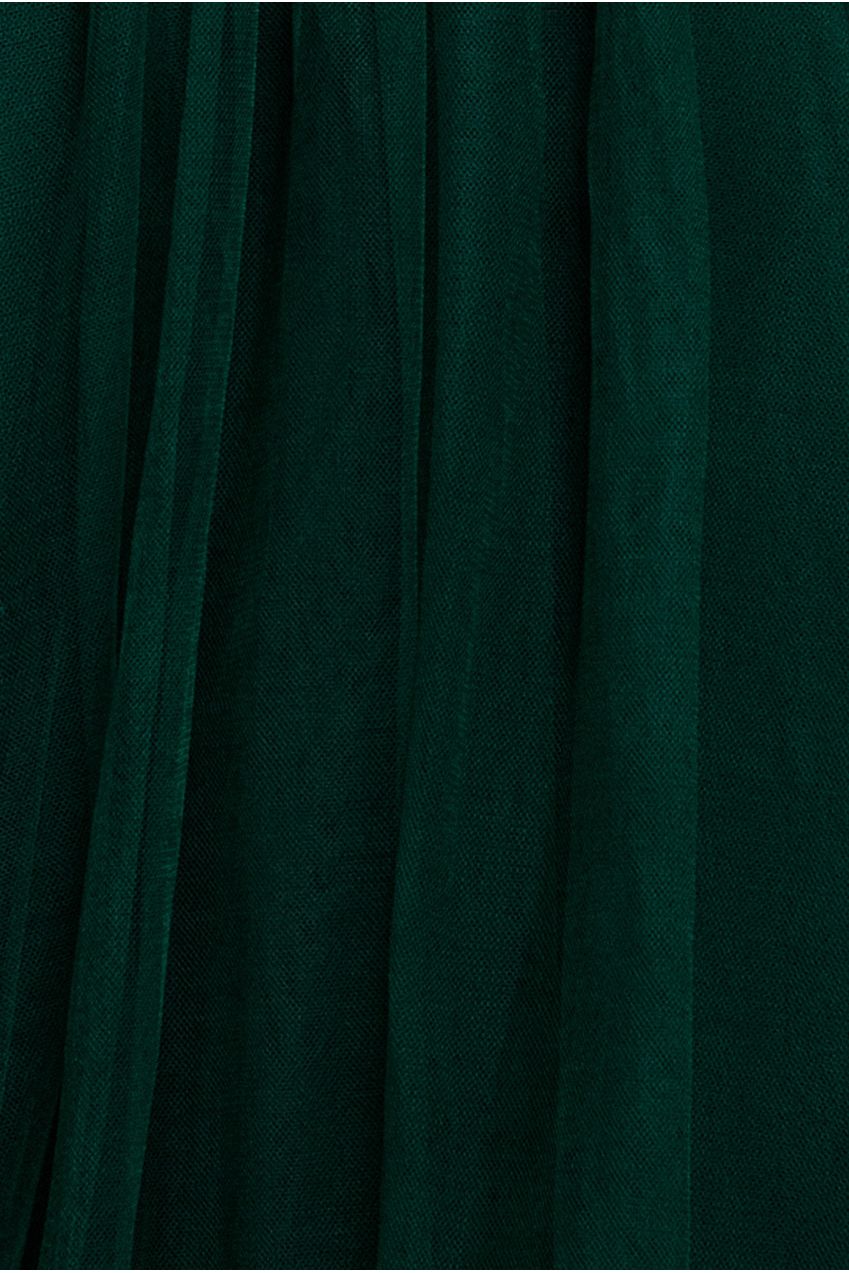 Goddiva Embroidered Mesh Maxi Dress - Emerald Green