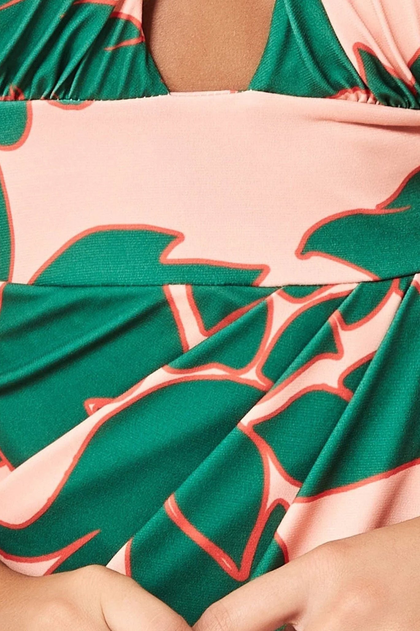 Goddiva Printed Crossover Midi - Green