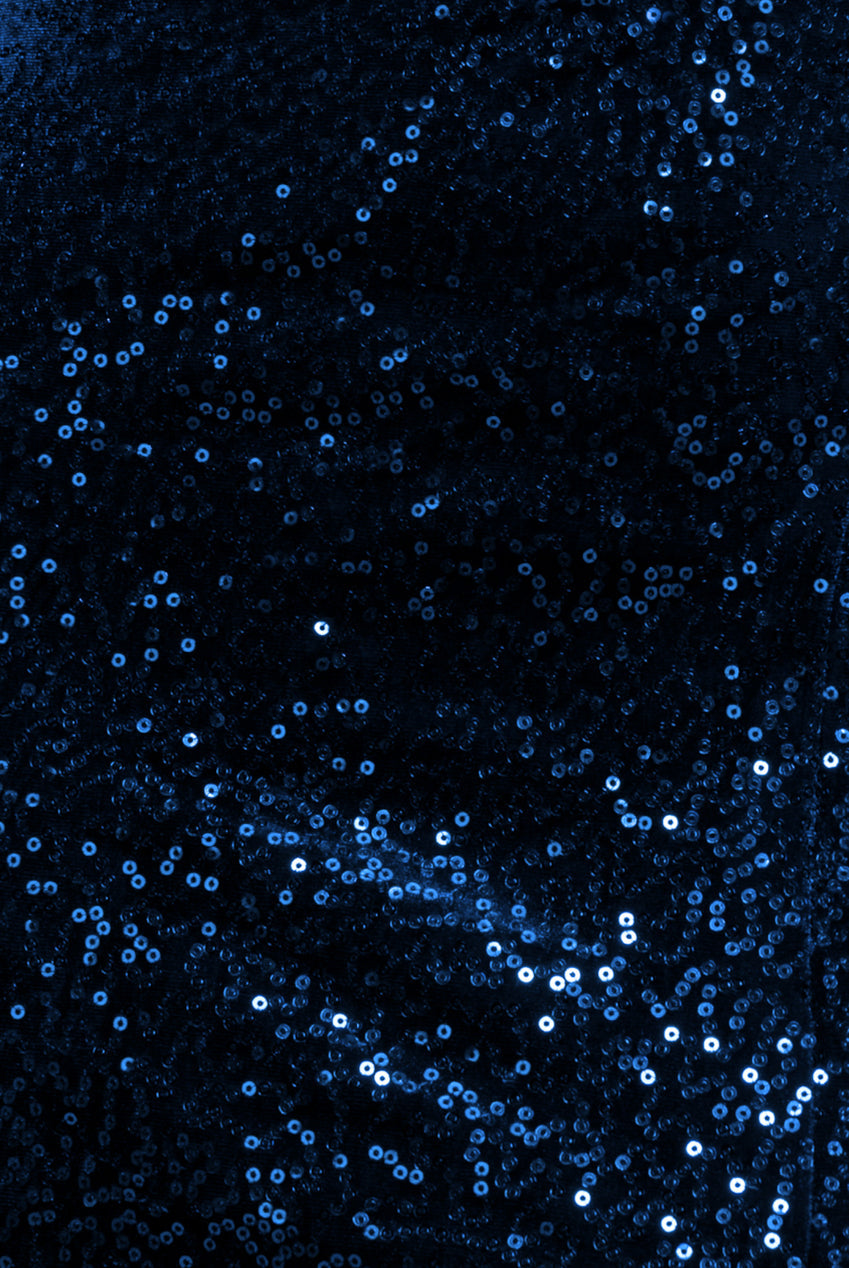 Goddiva Sequin Velvet Bandeau Maxi Dress - Navy