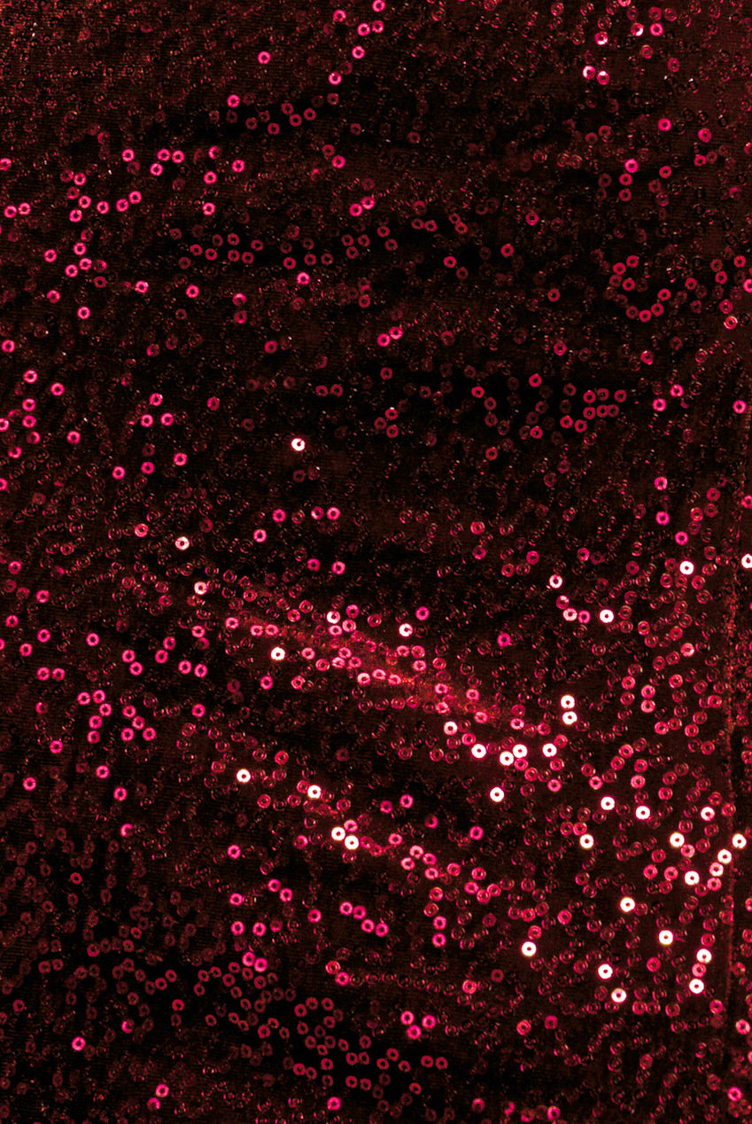 Goddiva Sequin Velvet Bandeau Maxi Dress - Wine