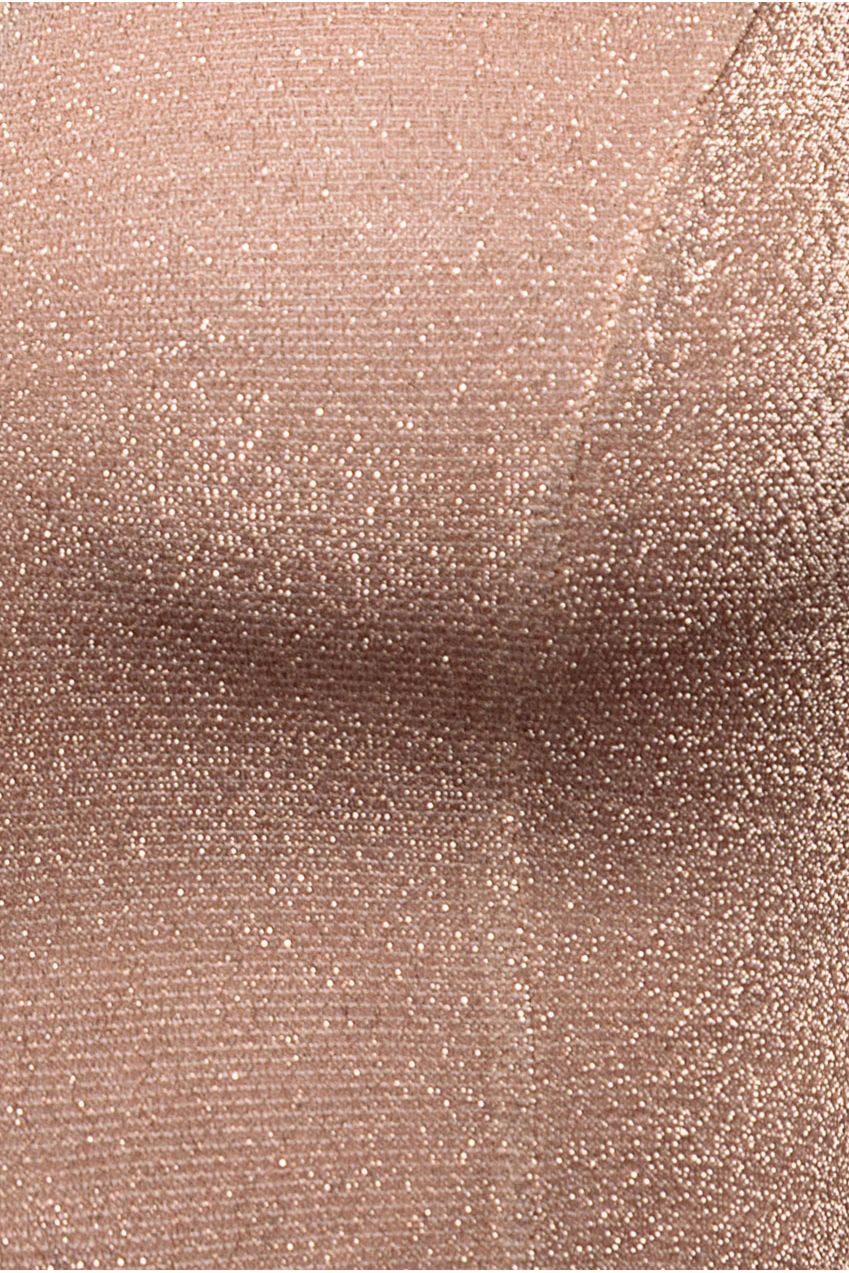 Goddiva Off The Shoulder Lurex High Low Dress - Nude