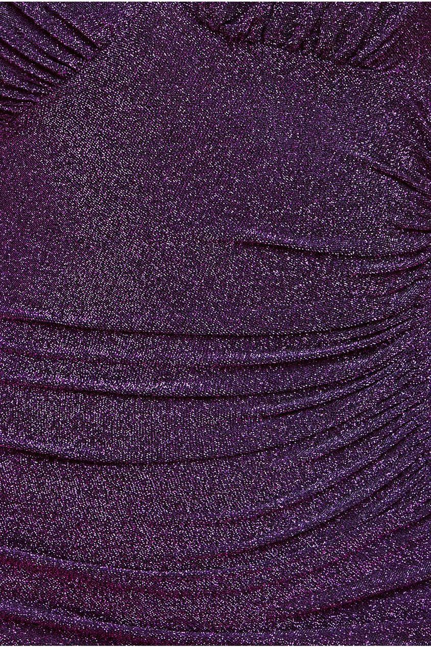 Goddiva Off The Shoulder Drawstring Side Midi - Magenta