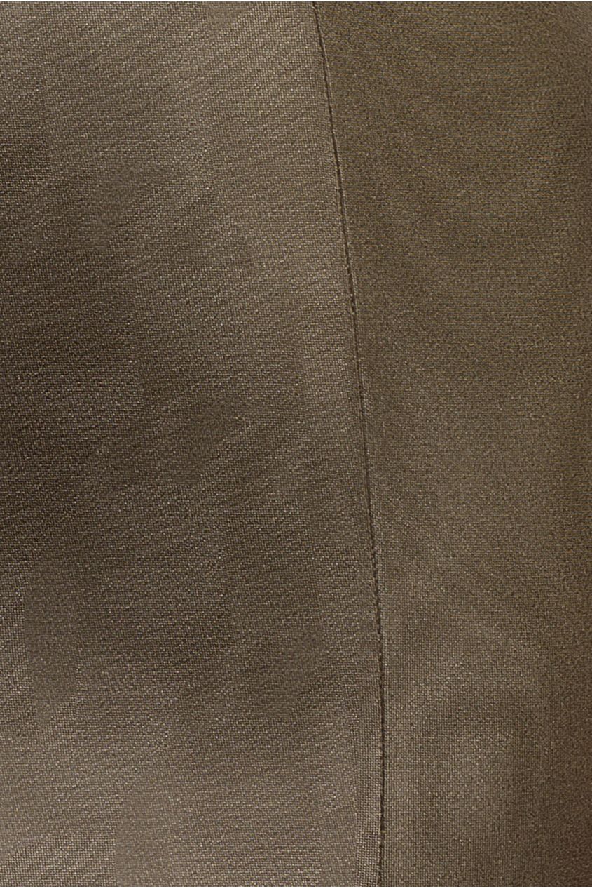 Goddiva Faux Leather Cut Out Maxi Dress - Khaki
