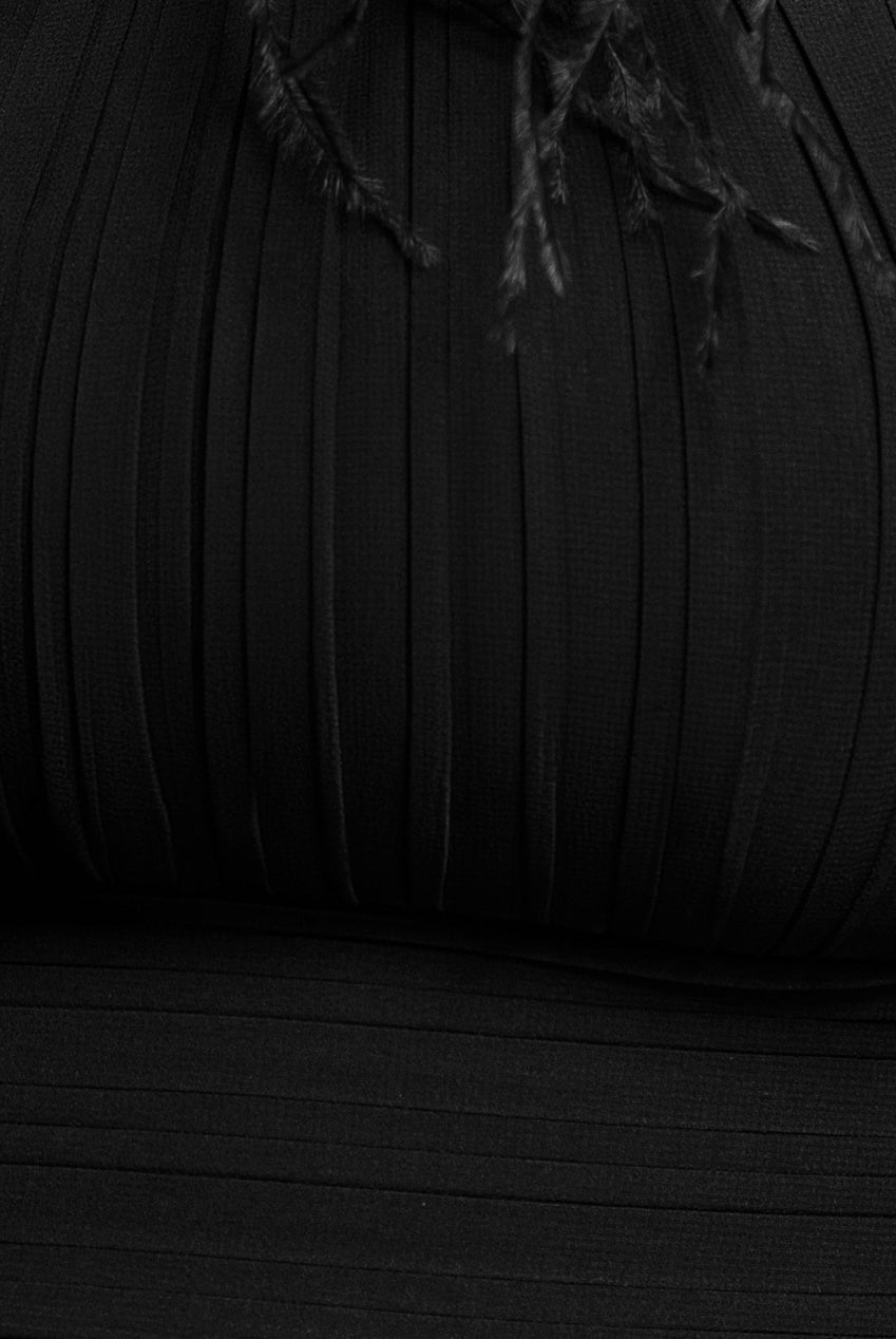 Goddiva Bridesmaids Chiffon Maxi Dress - Black