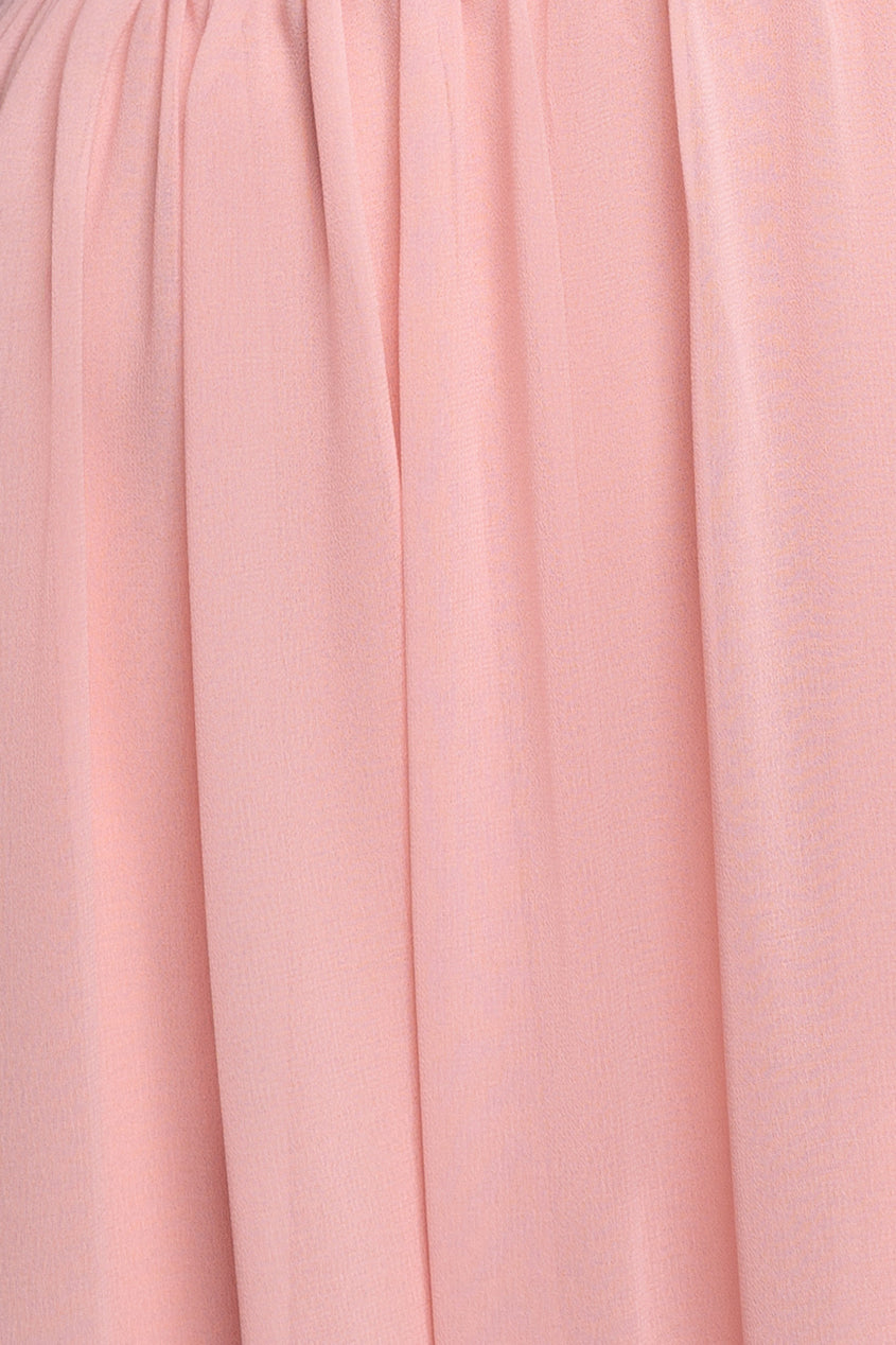 Goddiva Bridesmaids Chiffon Maxi Dress - Blush
