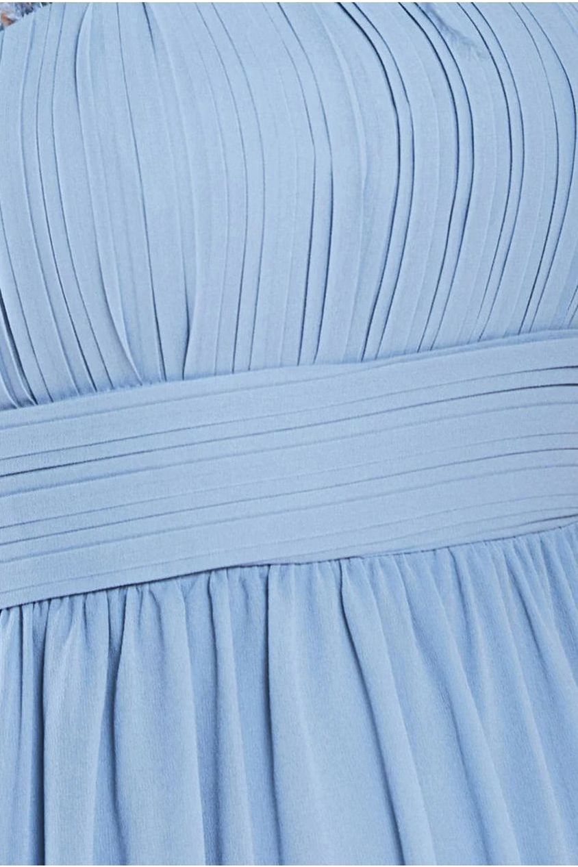 Goddiva Bridesmaids Chiffon Maxi Dress - Blue