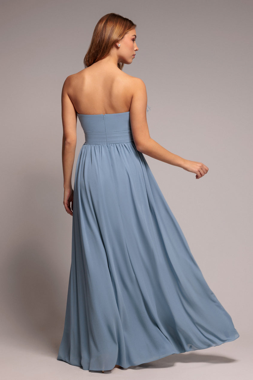 Goddiva Bridesmaids Chiffon Maxi Dress - Blue