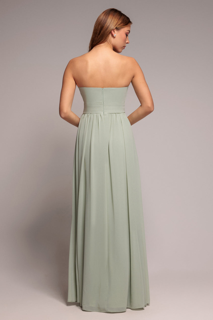 Goddiva Bridesmaids Chiffon Maxi Dress - Sage Green