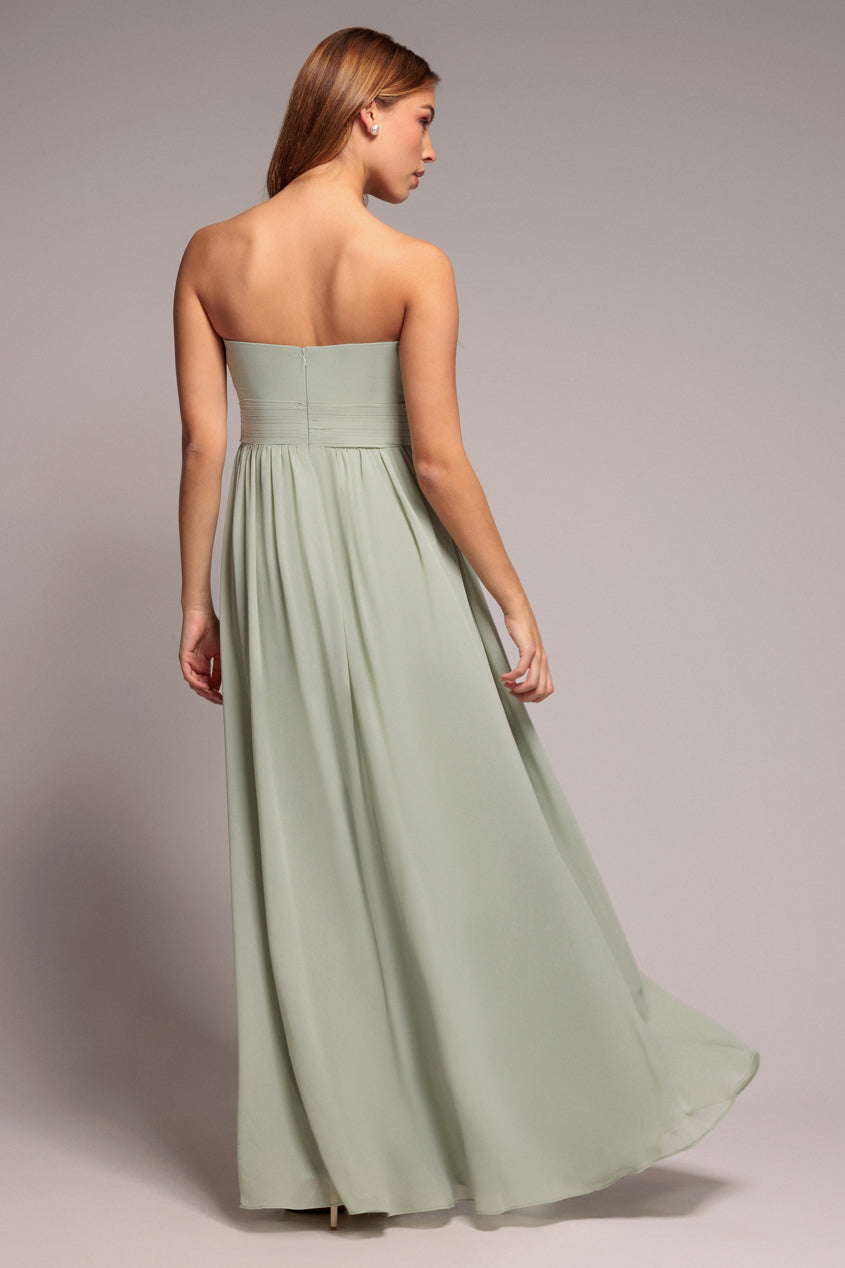 Goddiva Bridesmaids Chiffon Maxi Dress - Sage Green