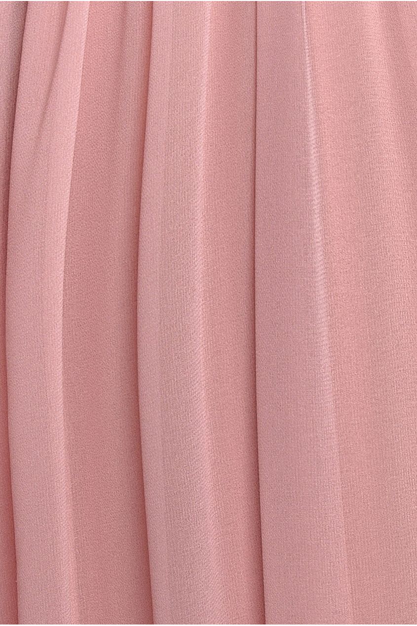 Goddiva Chiffon Off The Shoulder Maxi With Cape Sleeves - Blush