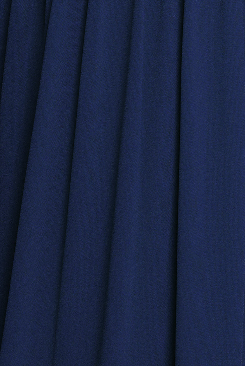 Goddiva Chiffon Off The Shoulder Maxi With Cape Sleeves - Navy