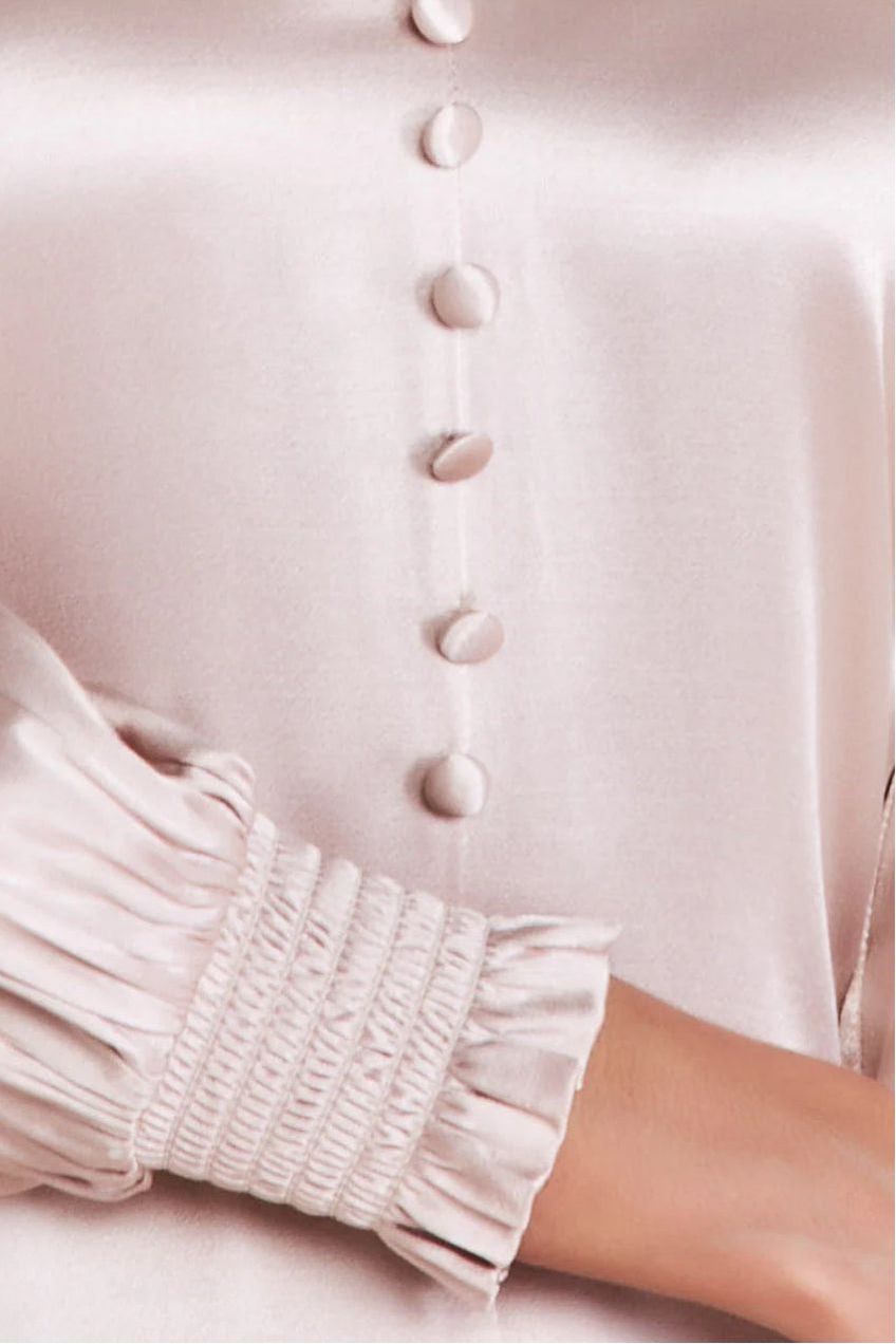 Goddiva Satin Viscose Front Split Maxi - Champagne