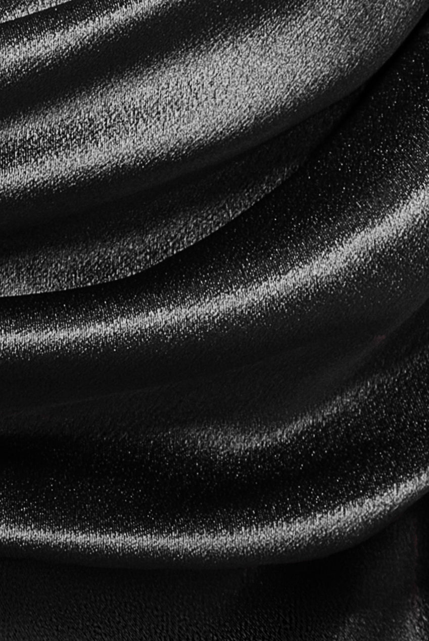 Goddiva Cowl Back Satin Maxi Dress - Black