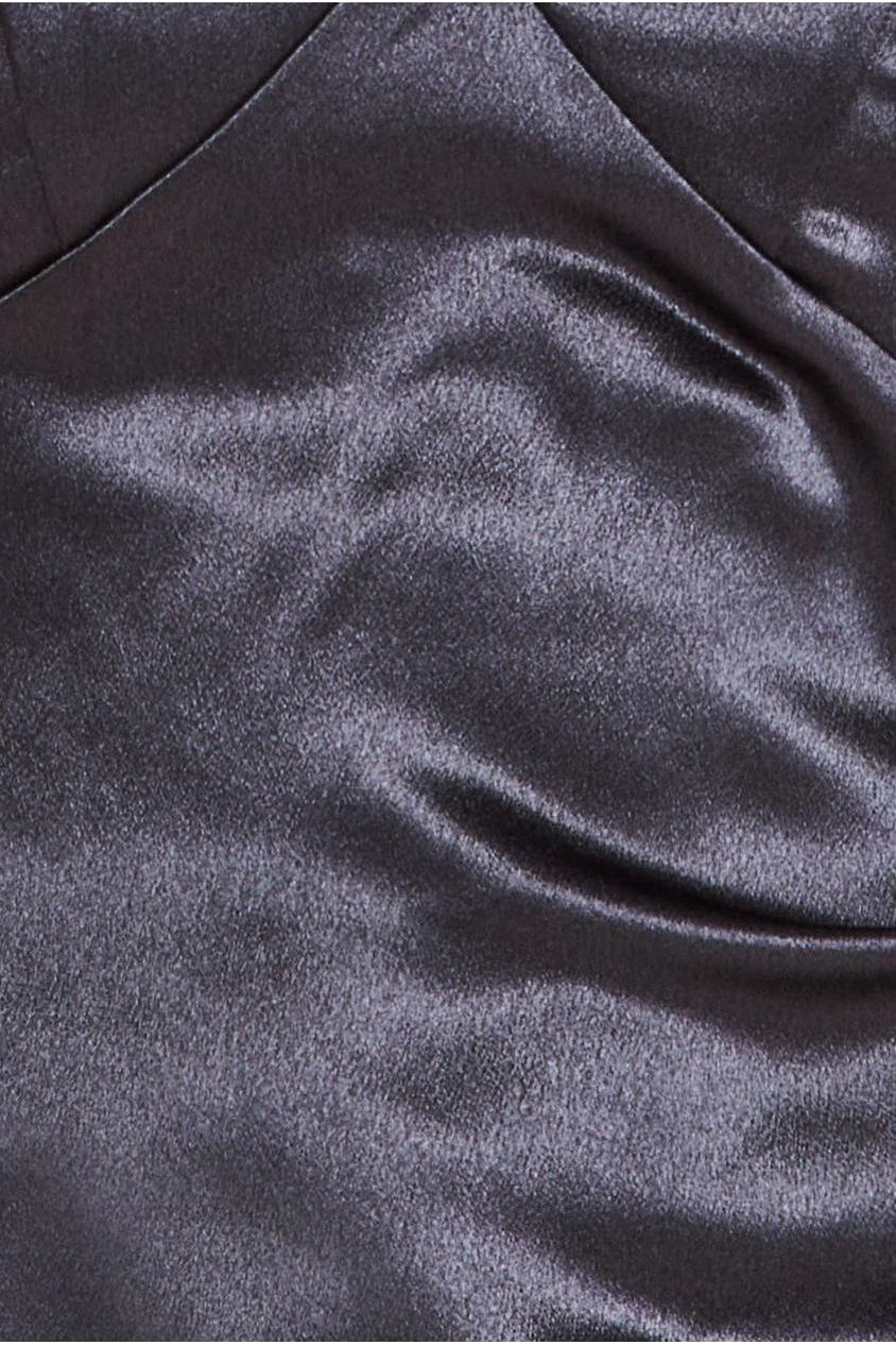 Goddiva Cowl Back Satin Maxi Dress - Black