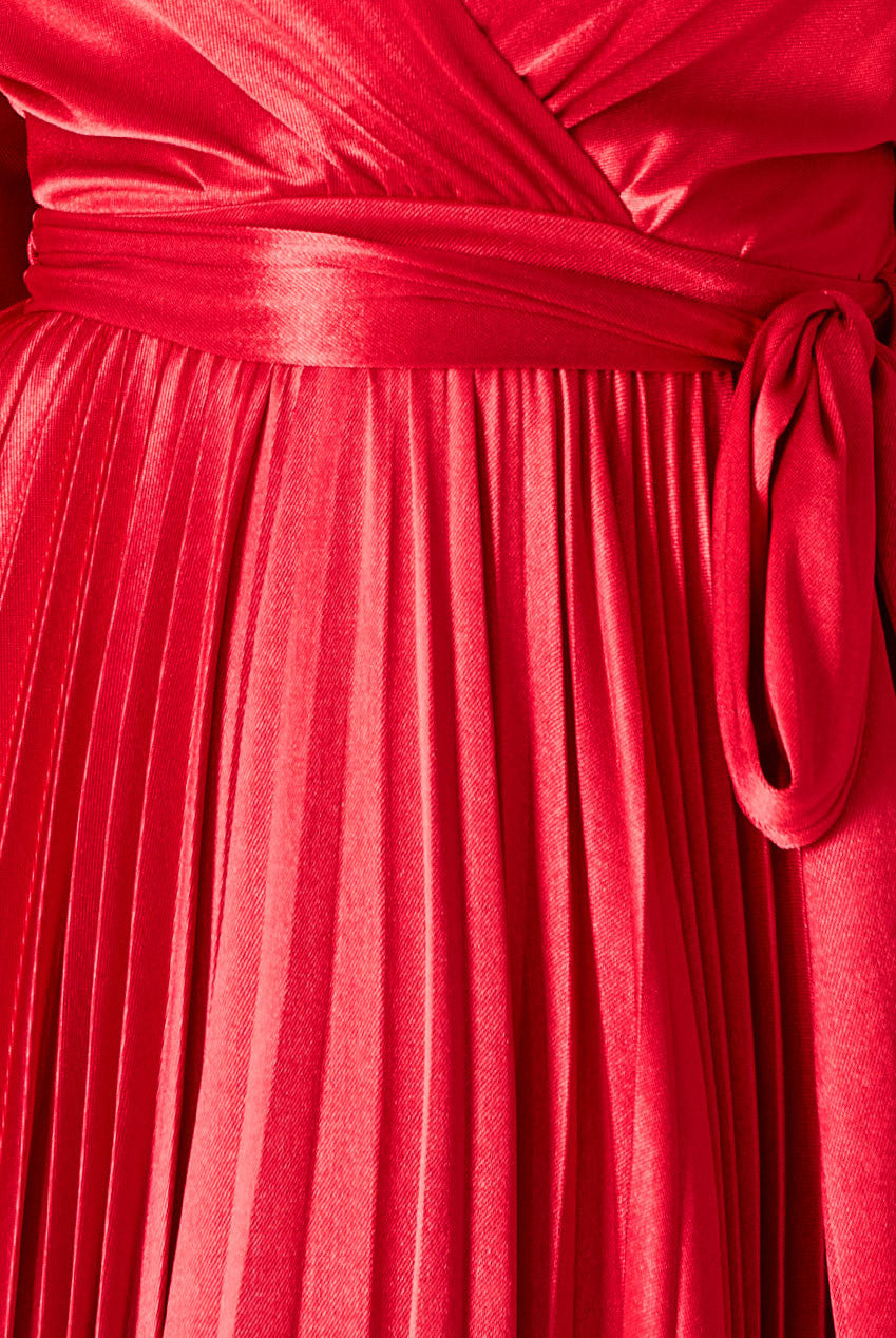 Goddiva Long Sleeve A-Line Midi Frankenstein's Bride-Inspired Halloween Costume - Red