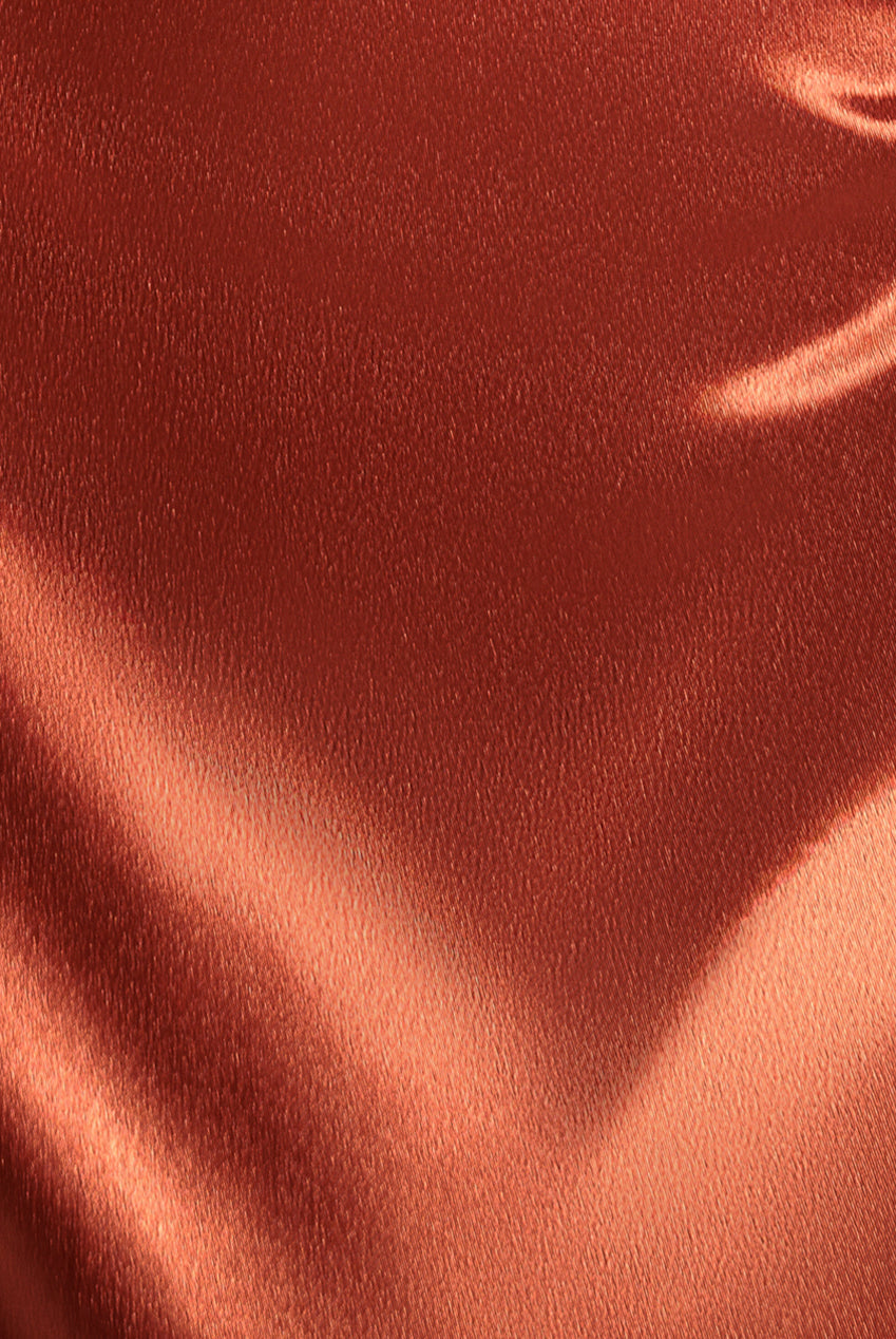 Goddiva Satin Flutter Sleeve Mermaid Maxi - Burntorange