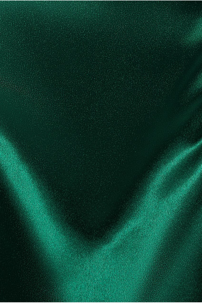 Goddiva Satin Flutter Sleeve Mermaid Maxi - Emerald Green