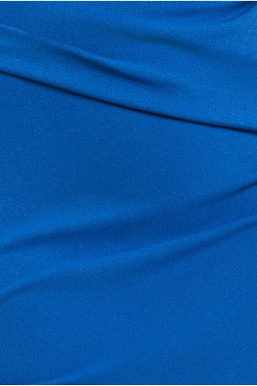 Goddiva Front Wrap Pleated Scuba Midi Dress - Royal Blue