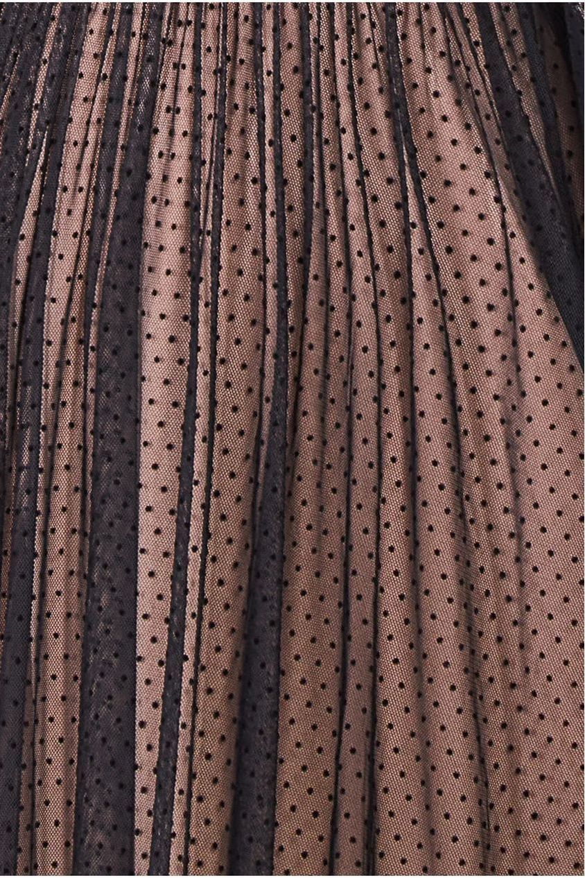 Goddiva Corsage V-Neck Dobby Mesh Maxi - Black