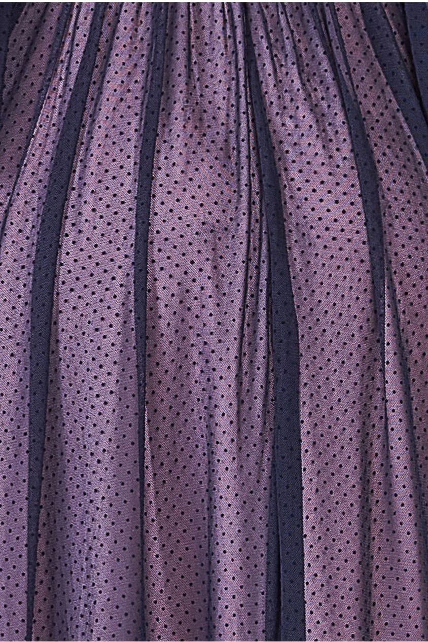 Goddiva Corsage V-Neck Dobby Mesh Maxi - Blue