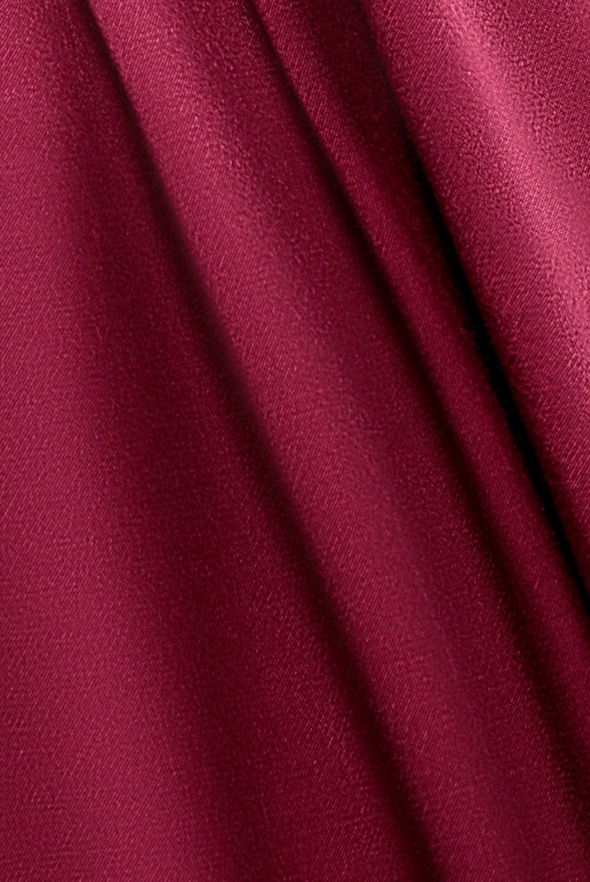 Goddiva Satin Viscose Front Wrap Midaxi Dress - Burgundy