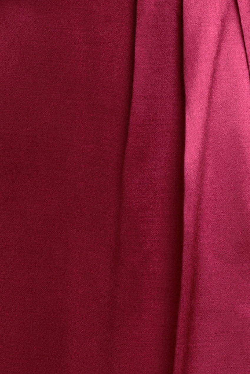 Goddiva Satin Viscose Front Wrap Midaxi Dress - Burgundy