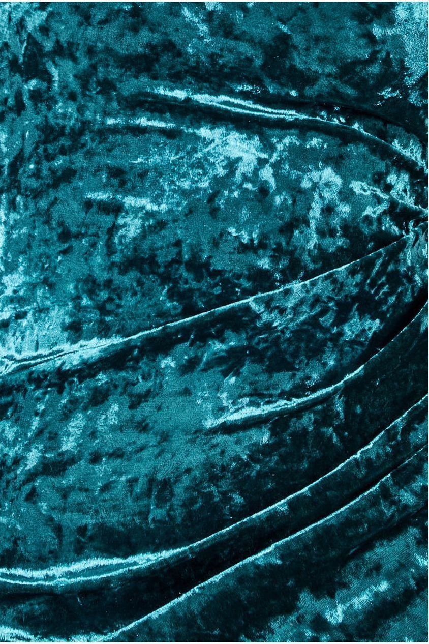 Goddiva Flared Hem Ice Velvet Maxi - Emerald Green