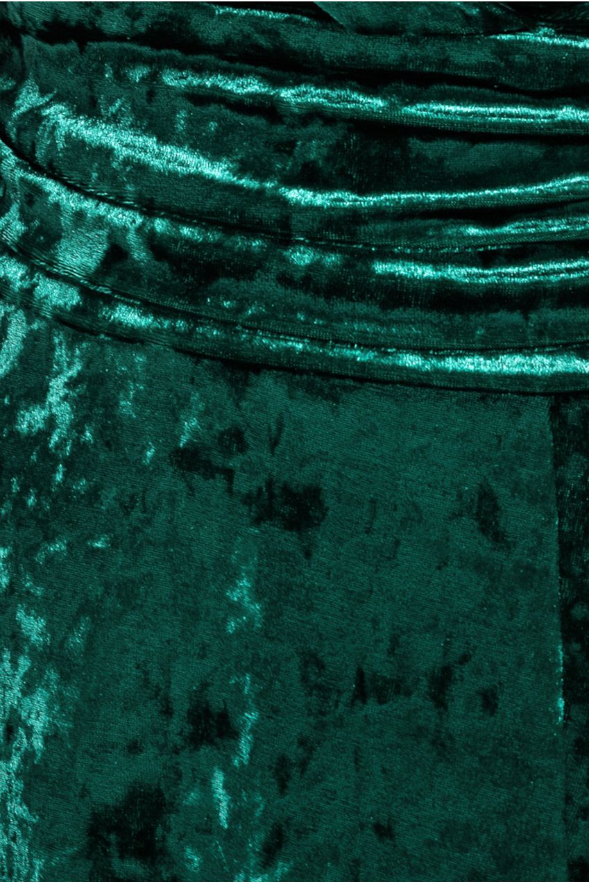Goddiva Ice Velvet Bardot Wrap Maxi - Emerald Green