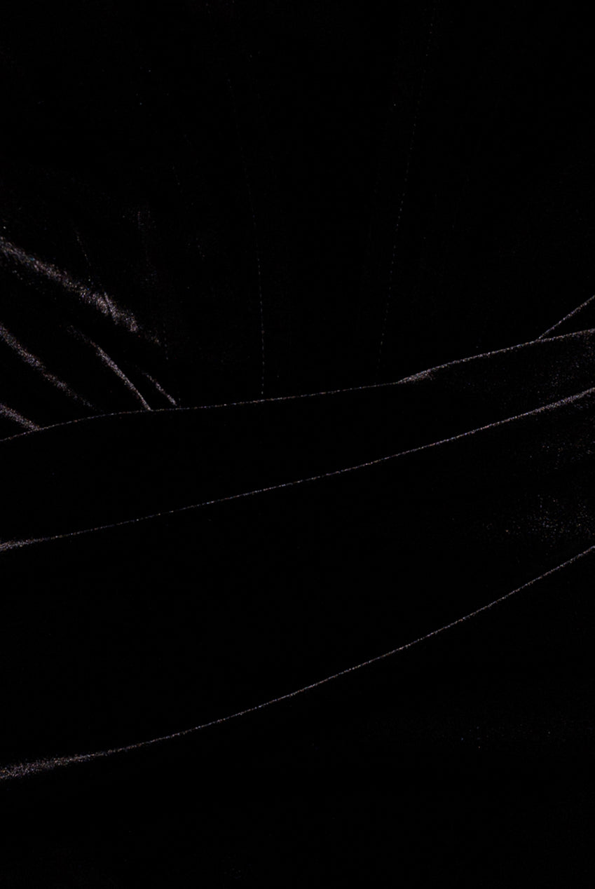 Goddiva Draped Shoulder Velvet Corset Maxi Dress - Black