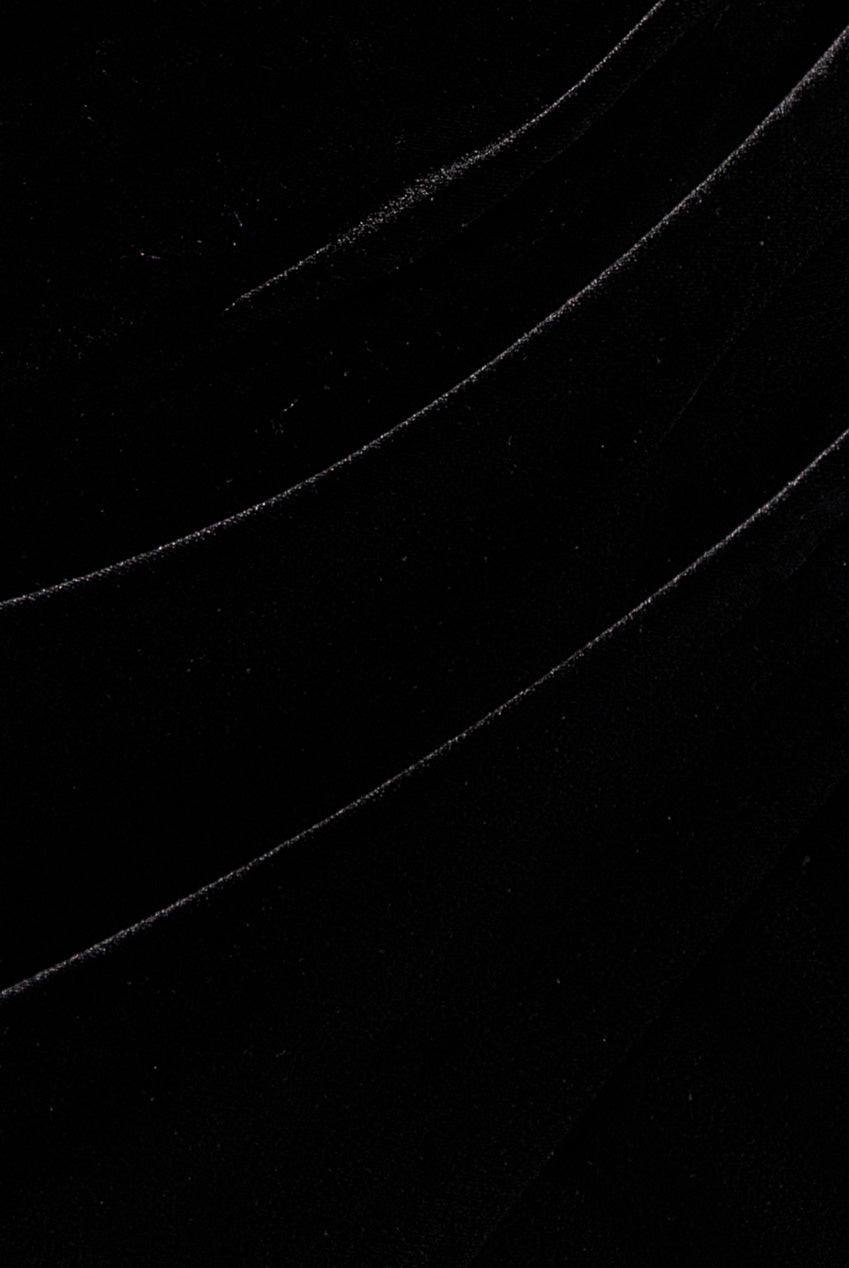 Goddiva Draped Shoulder Velvet Corset Maxi Dress - Black