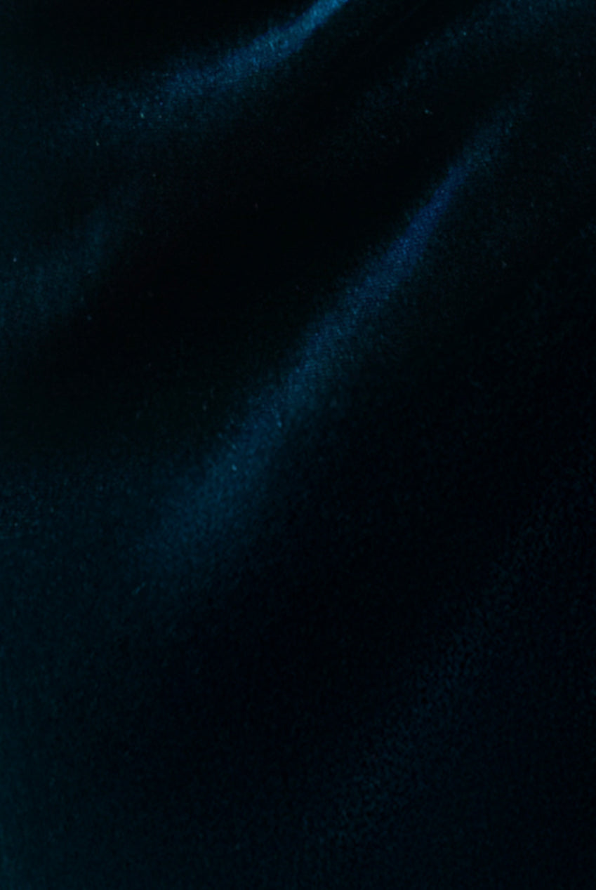 Goddiva Draped Shoulder Velvet Corset Maxi Dress - Teal Blue