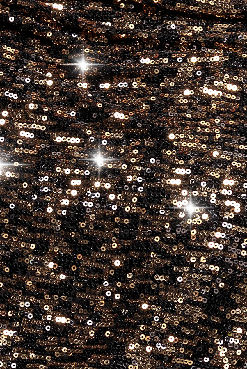 Goddiva Plus Sequin Cowl Maxi Dress - Black