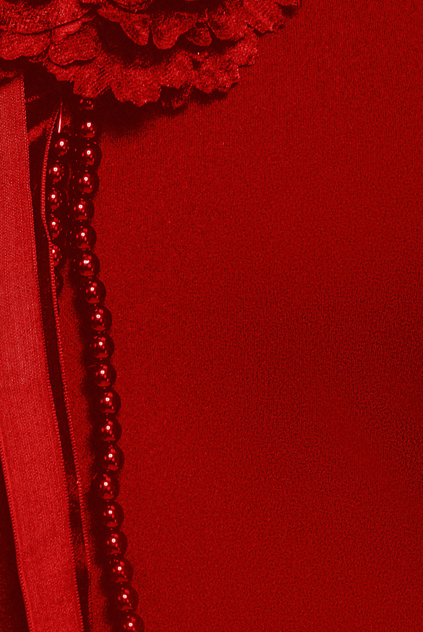 Goddiva Racer Neck Corsage Scuba Maxi - Red