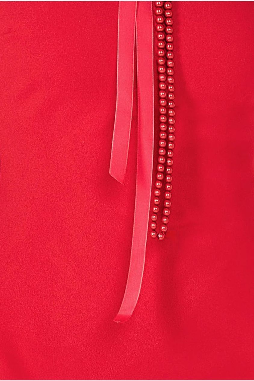 Goddiva Racer Neck Corsage Scuba Maxi - Red