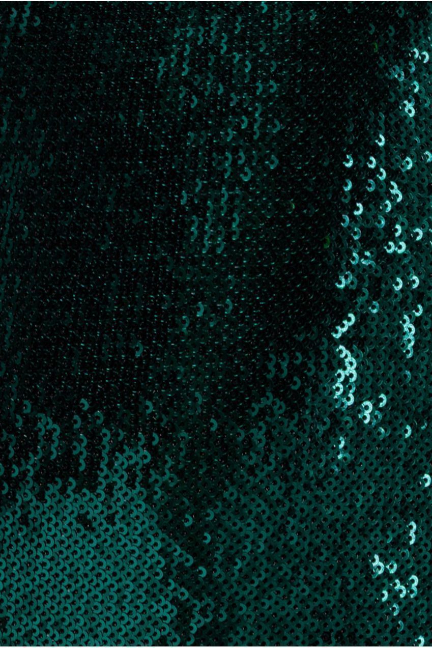 Goddiva Liquid Sequin Corsage Maxi - Emerald Green