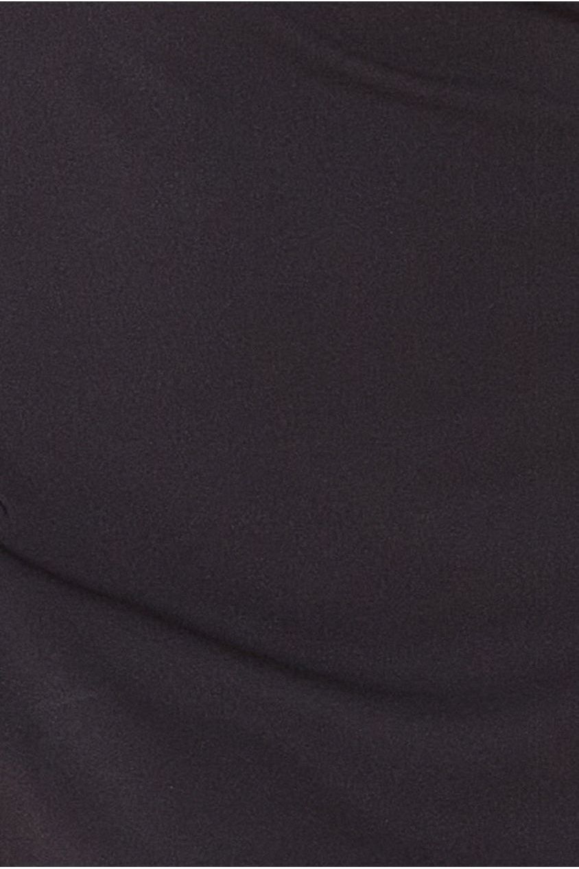 Goddiva Racer Neck Scuba Crepe Feather Sleeve Midi - Black