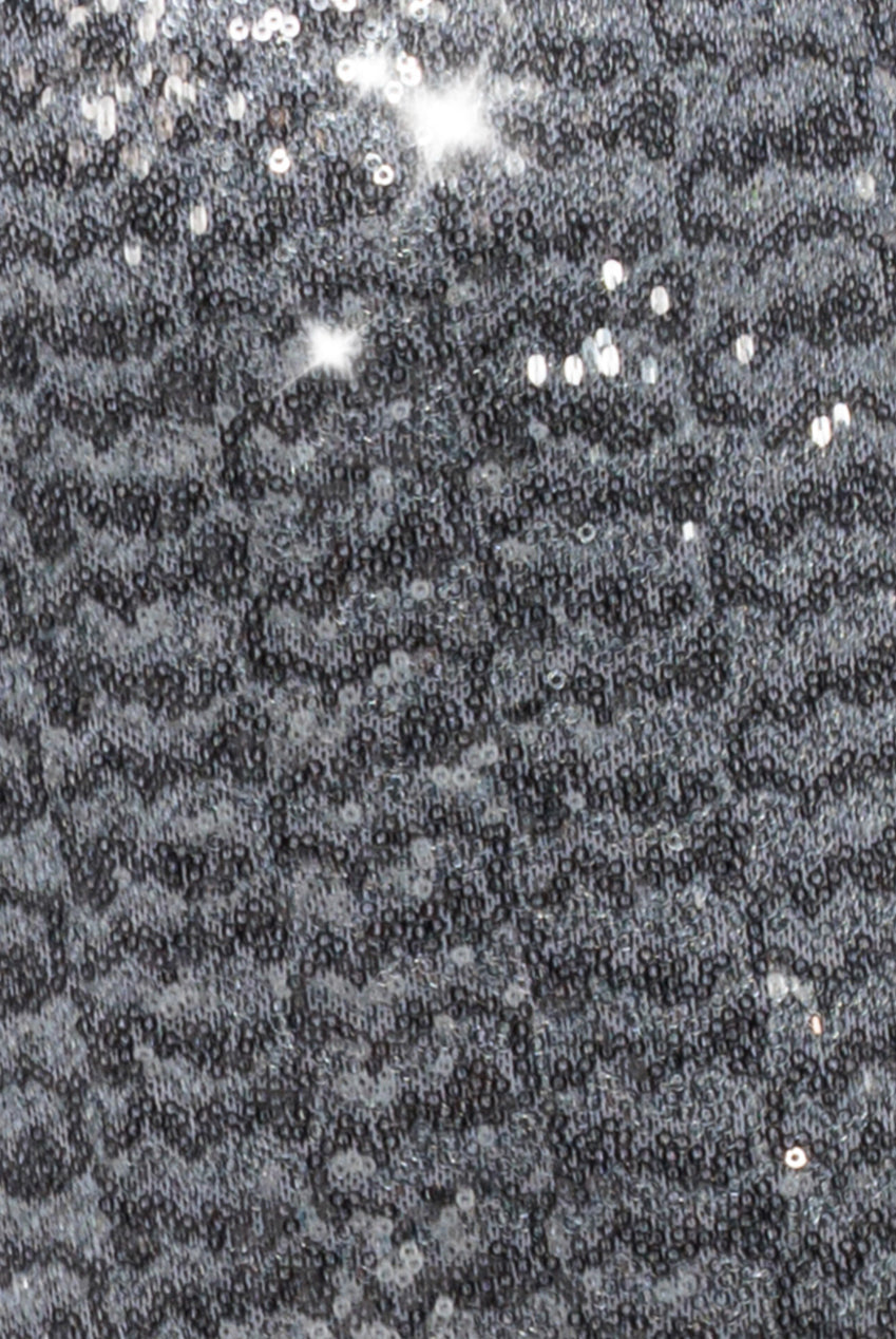 Goddiva Sequin Skater Shirt Dress - Silver