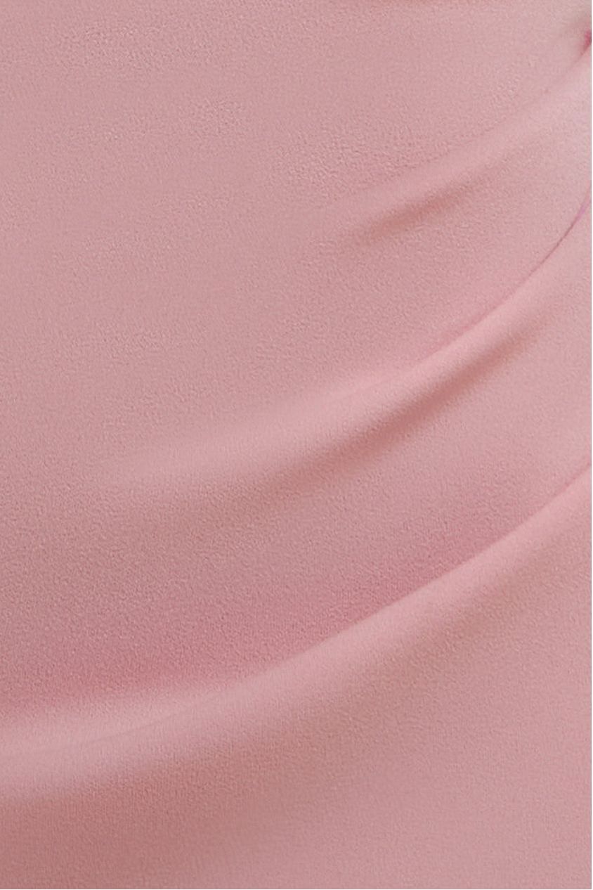 Goddiva Fan Pleated Bardot Scuba Crepe Maxi Dress - Blush Pink