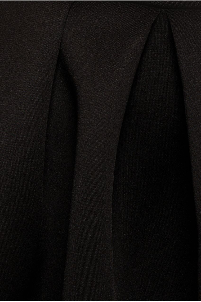 Goddiva Scuba Foam Skater Midi Dress - Black