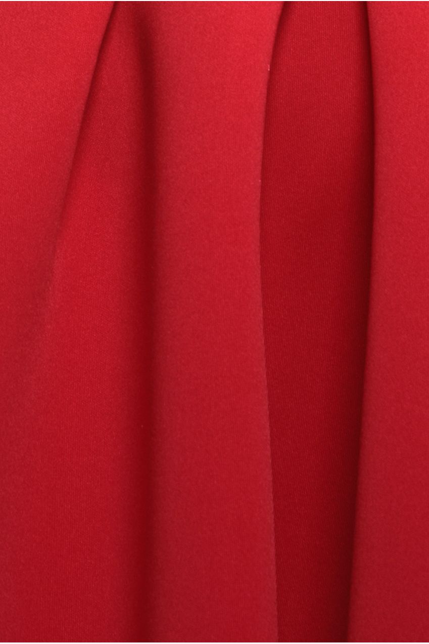 Goddiva Scuba Foam Skater Midi Dress - Red