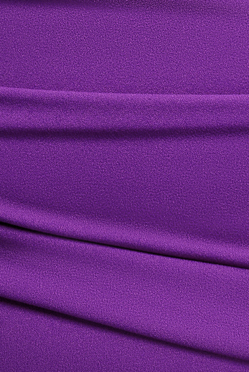 Goddiva Plus Scuba Bardot Pleated Midi Dress - Purple