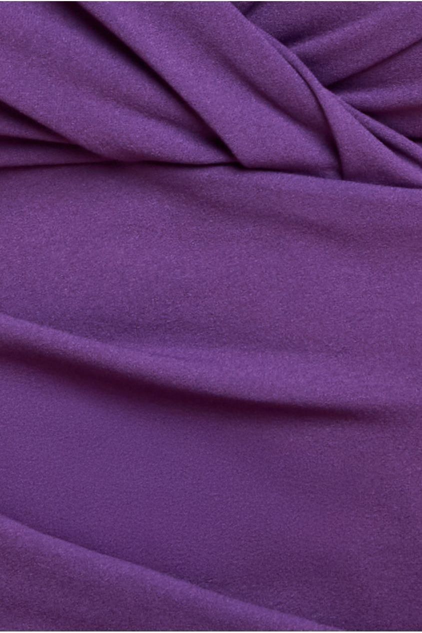 Goddiva Plus Scuba Bardot Pleated Midi Dress - Purple
