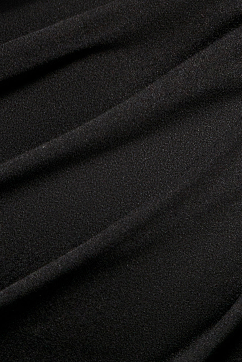 Goddiva Cowl Neck One Shoulder Scuba & Chiffon Maxi Dress - Black