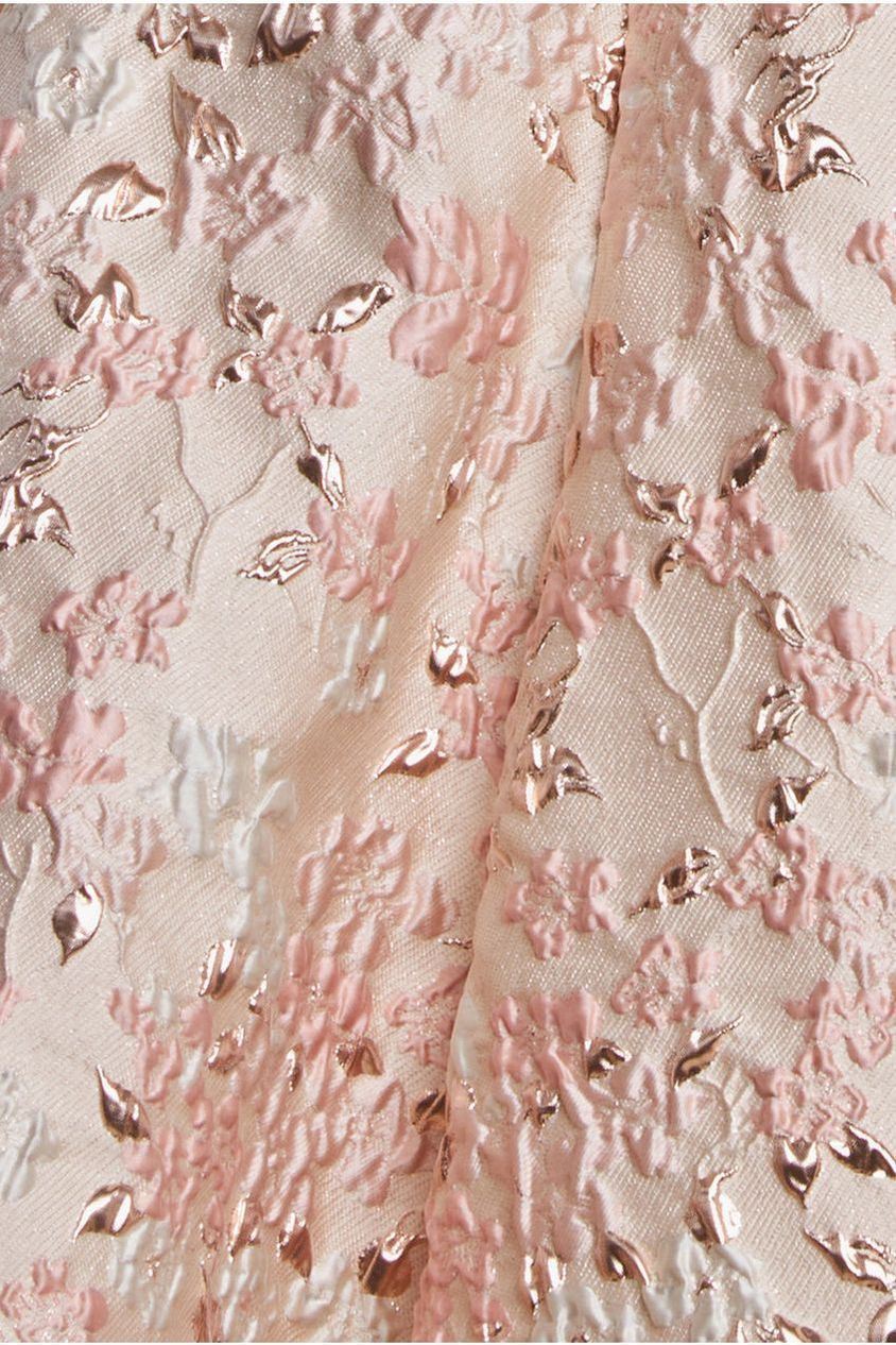 Goddiva Jacquard Sleeveless A-line Midi Dress - Blush Pink