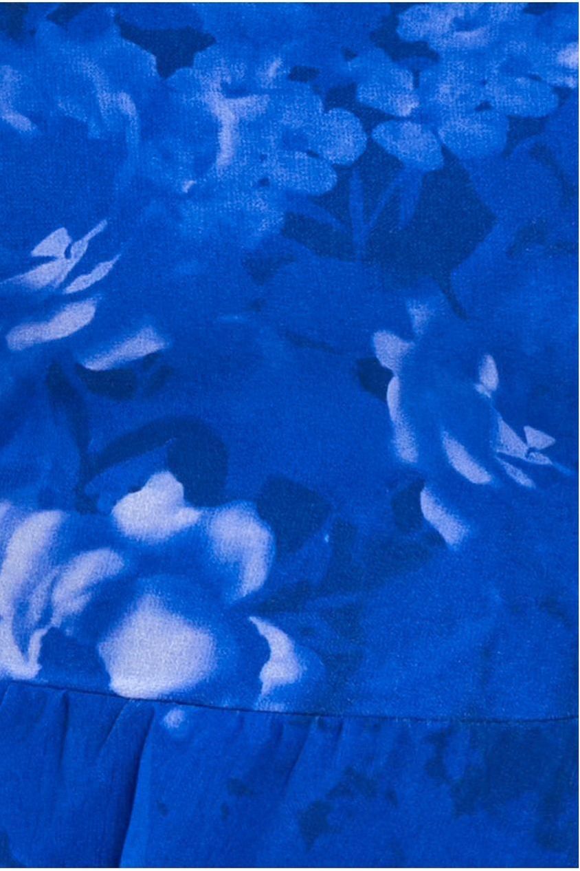 Goddiva Bardot Asymmetric Handkerchief Tier Midaxi - Blue