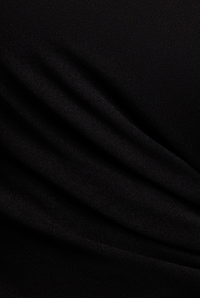 Goddiva Scuba Crepe Bandeau Maxi With Diamante Necklace - Black