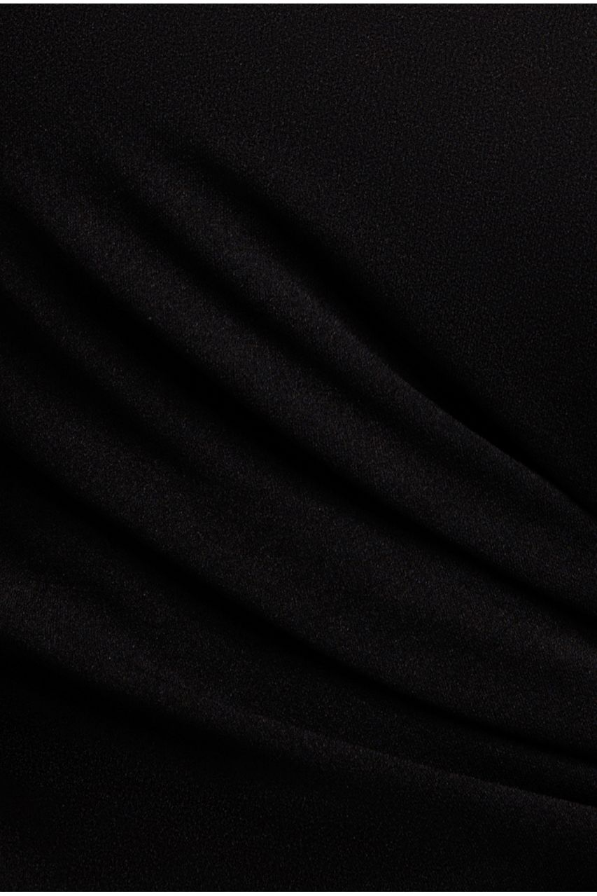 Goddiva Scuba Crepe Bandeau Maxi With Diamante Necklace - Black