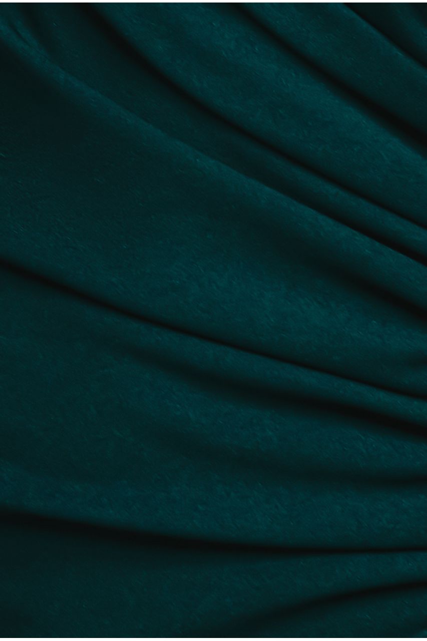 Goddiva Scuba Crepe Bandeau Maxi With Diamante Necklace - Emerald Green